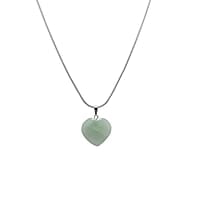 Sterling Silver Rope Chain with Quartz Heart Shape Pendant