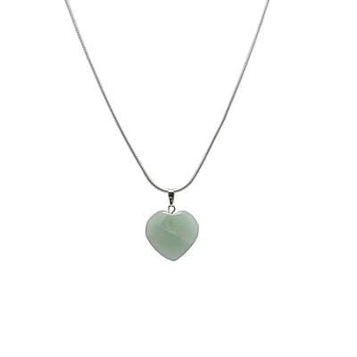 Sterling Silver Rope Chain with Quartz Heart Shape Pendant