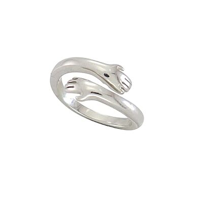 Silver Hand Hug Rings for Unisex Silver Hand Hug Rings for Unisex