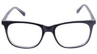 Unisex Square Spectacle Frame. Black Color Frame. Transparent ARC Lens.