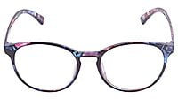 Soigné Female Oversize Round Spectacle Frame. Multicolor