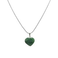 Sterling Silver Rope Chain with Quartz Heart Shape Pendant