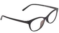 Female Cat Eye Specs Frame. Glossy Black Color Frame. Transparent ARC Lens.
