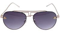 Unisex Large Aviator Sunglasses. Gradient & See Through Black Color Lens.