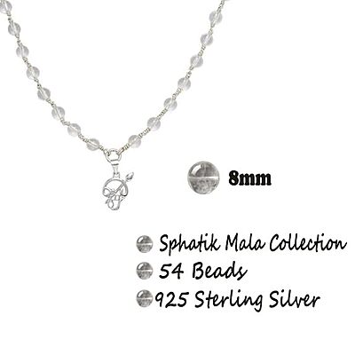 Silver Sphatika Mala with Om Pendant Silver Sphatika Mala with Om Pendant