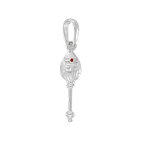 Sterling Silver (92.5%) Curb Chain with God Kartikeya Vel Pendant Lord Murugan Doller for Men