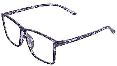 Soigné Unisex Oversized Square Spectacle Frame. Black & Transparent