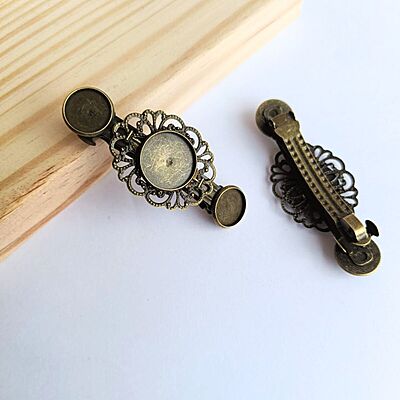 Hair Clip Barrette Bezel Antique Bronze Modal One