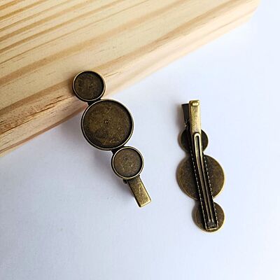Hair Clip Bezel Antique Bronze Modal Two Hair Clip Bezel Antique Bronze Modal Two