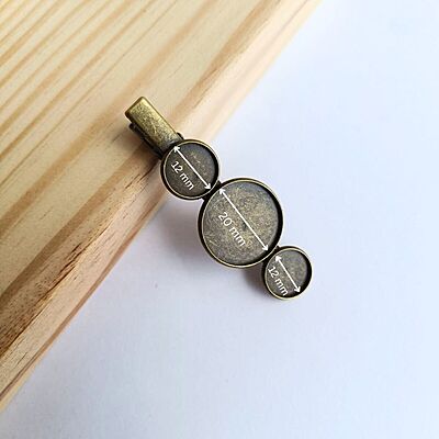 Hair Clip Bezel Antique Bronze Modal Two