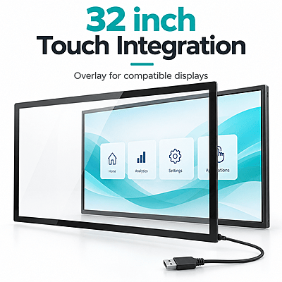 PCAP Touch Overlay 32 inch with Anti-Glare Cover Glass (USB) PCAP Touch Overlay 32 inch with Anti-Glare Cover Glass (USB)