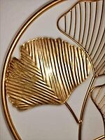 DAD Ginkgo Leaf Metal Wall Art, Circular Wall Decor - Size (16.5x2.5x16.5 Inches) Set of 3
