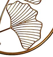 DAD Ginkgo Leaf Metal Wall Art, Circular Wall Decor - Size (16.5x2.5x16.5 Inches) Set of 3