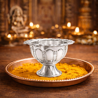 Sterling Silver Chandan Pela/Bowl | Traditional Silver Sandalwood Paste Cup for Pooja & Temple Use