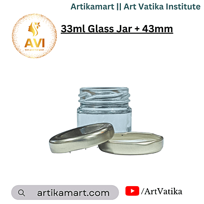 33ml Glass Jar + 43mm Golden Lug cap 33ml Glass Jar + 43mm Golden Lug cap