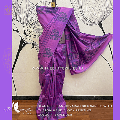 HAND PAINTED PURE KANCHIVARAM SOFT SILK SAREE  CUSSSIL23505