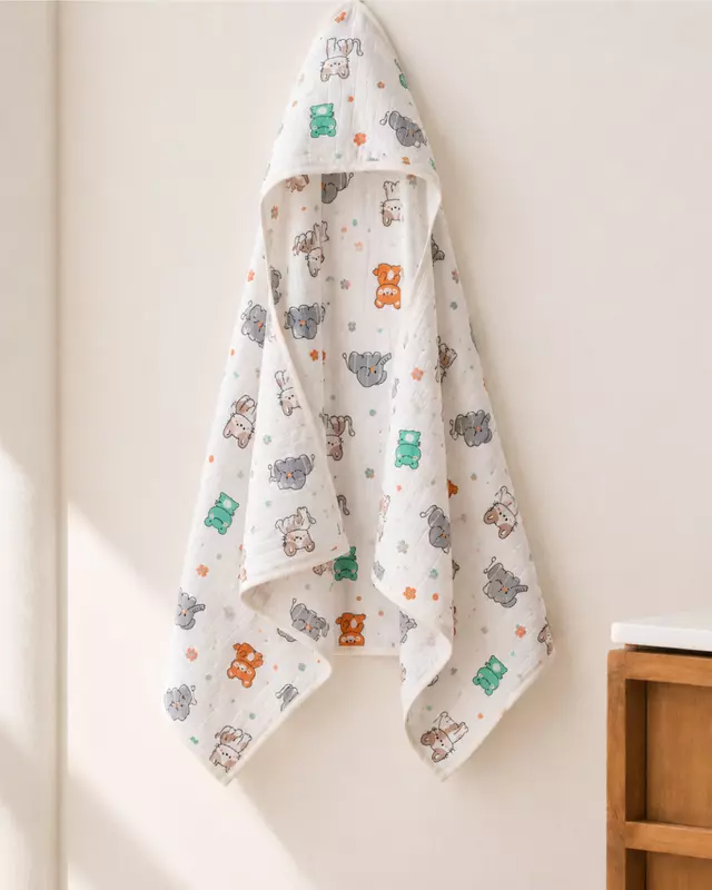 Muslin Double layer cap towel (0-24 Months)