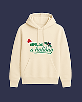 Unisex Off White Holiday Graphic Printed All-Weather Hoodie