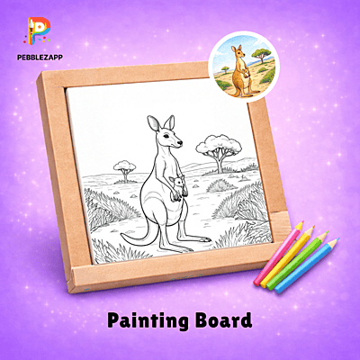 Kangaroo with Baby Coloring