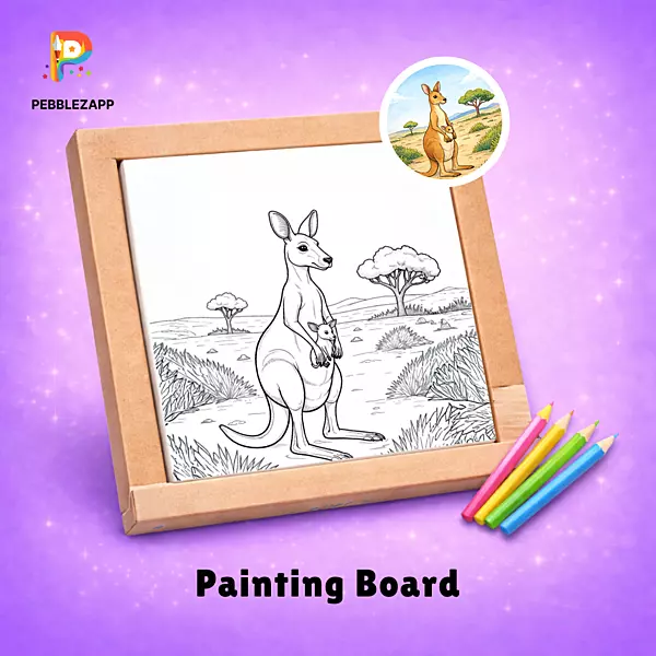 Kangaroo with Baby Coloring