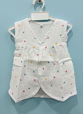 Muslin Front Button Frock – Pack of 2 - Assorted Designs Muslin Front Button Frock – Pack of 2 - Assorted Designs