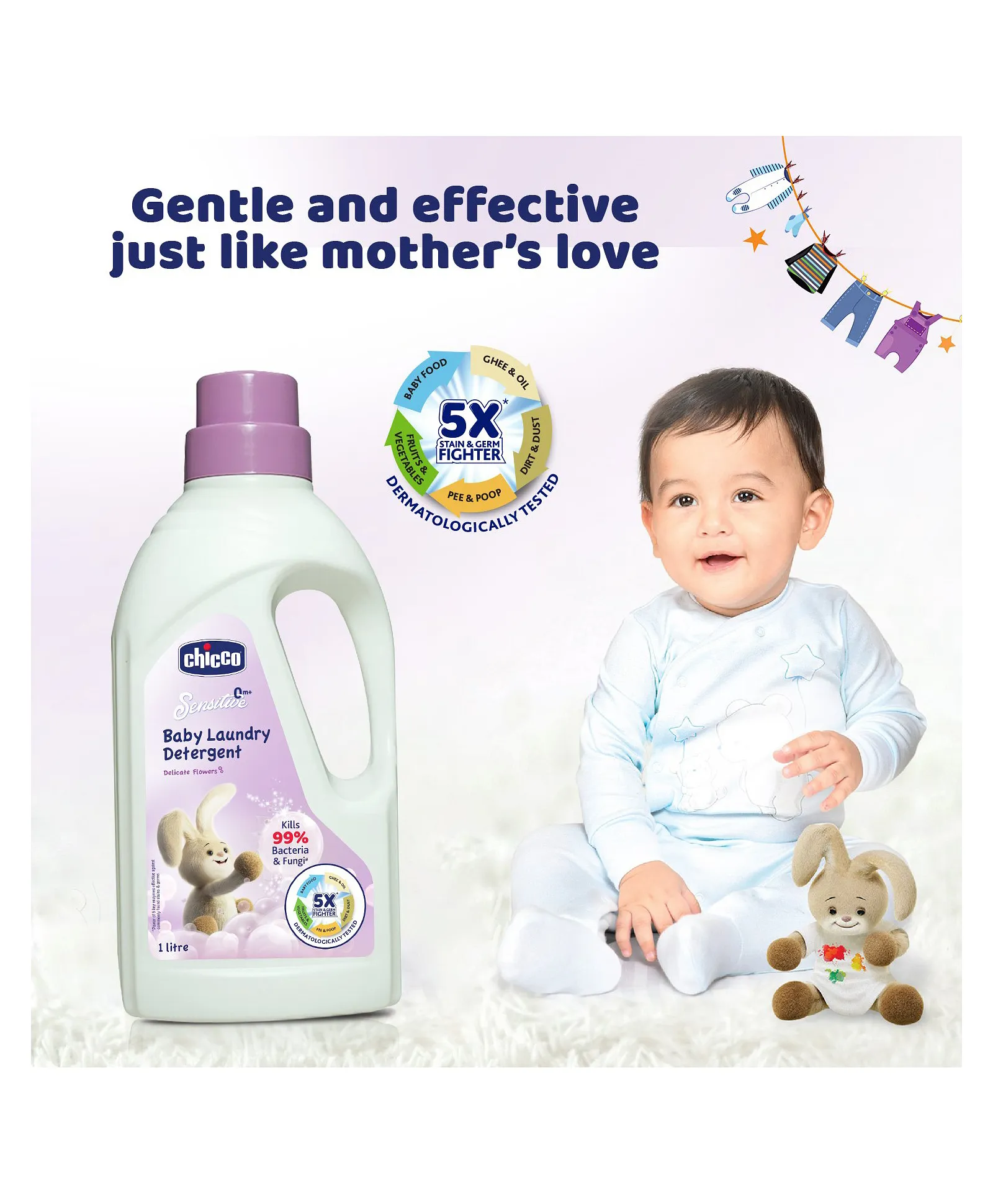 Chicco Laundry Detergent Delicate Flowers - 1000 ML