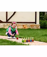 Wooden Bowling Pins Game & Spinning Tops Toy Set