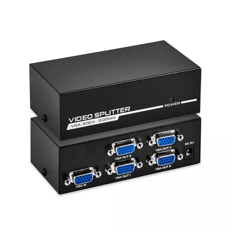 I-TEK 2-Port VGA Video Splitter – Dual Monitor Output 15-Pin VGA Connector