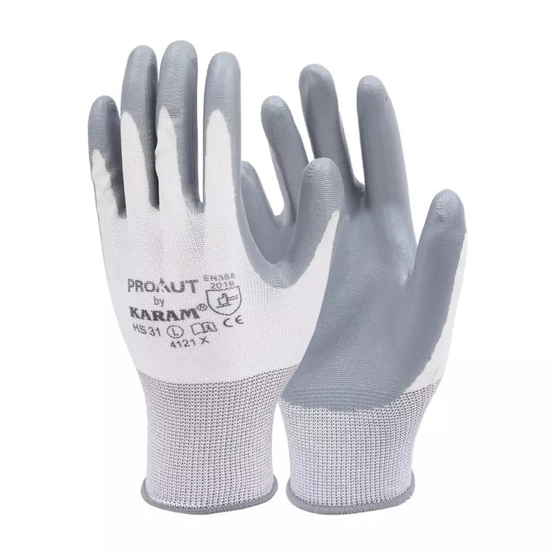 PROKUT Multi Purpose White Polyester with Grey Nitrile.