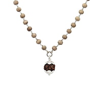 Silver Tied Tulsi Mala with Rudraksham Pendant