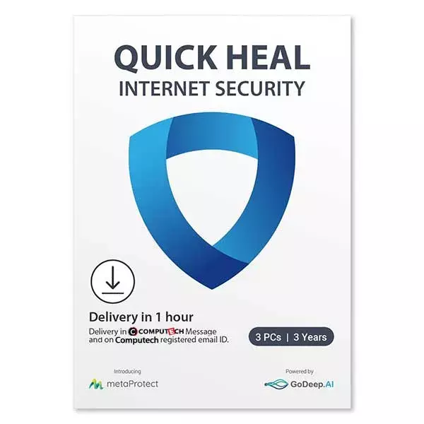 Quick Heal Internet Security 3 Users 3 Years AI Protection for Windows