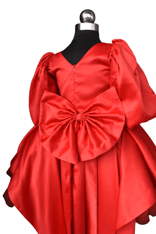 Scarlet Red Satin Princess Dress