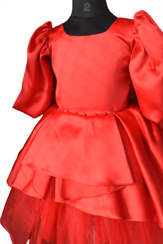 Scarlet Red Satin Princess Dress