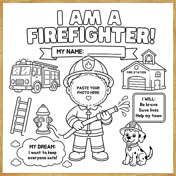 I Am a Firefighter – Colour & Frame Kit
