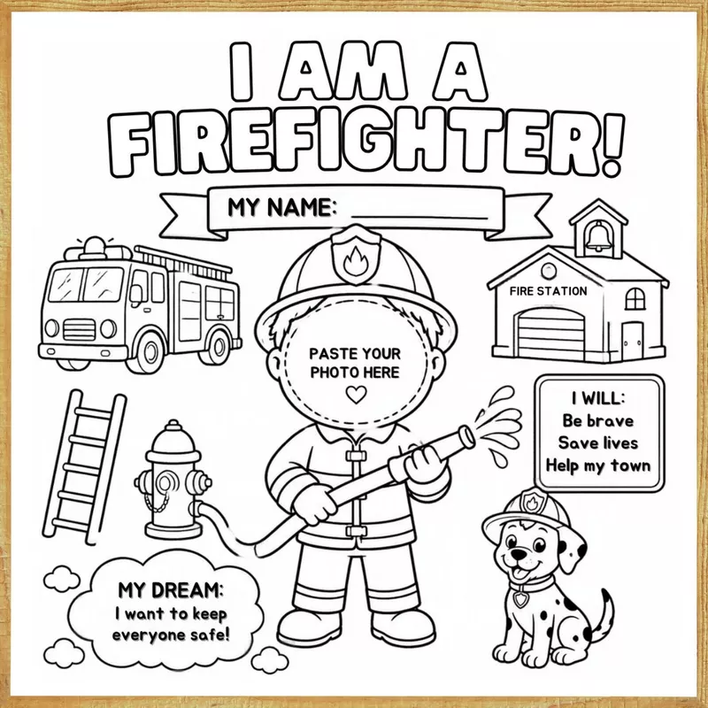 I Am a Firefighter – Colour & Frame Kit