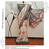 PURE LINEN SAREE  YBRSLIN23447