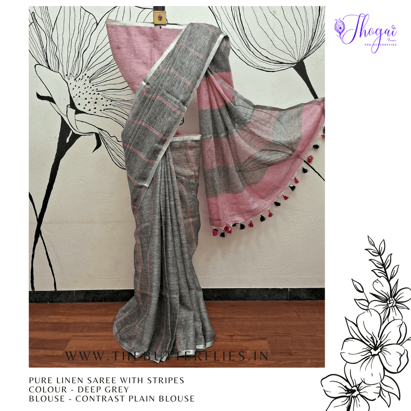 PURE LINEN SAREE YBRSLIN23599