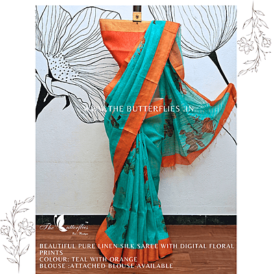 PURE LINEN SILK SAREE YBRSLIN23796