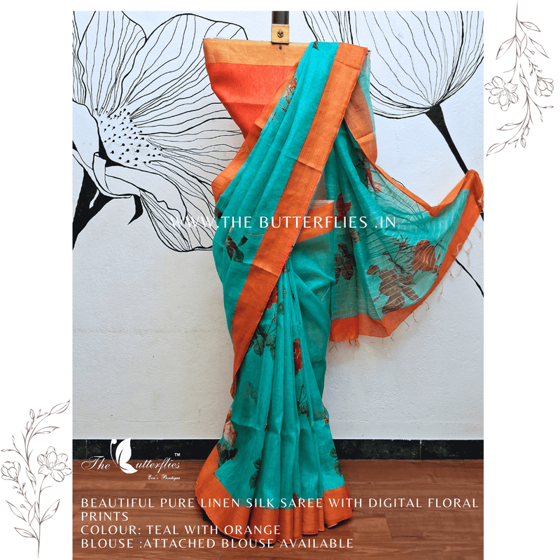 PURE LINEN SILK SAREE YBRSLIN23796
