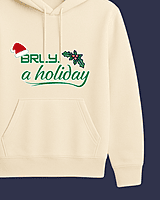 Unisex Off White Holiday Graphic Printed All-Weather Hoodie