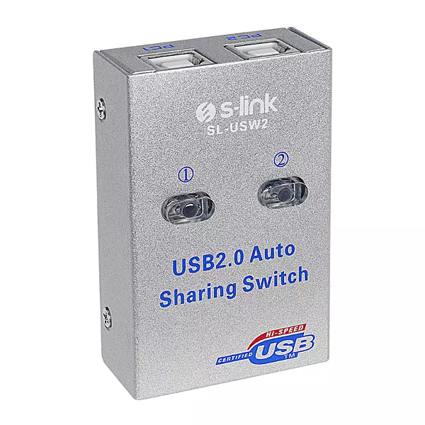 i-Tek 2-Port USB 2.0 Auto Sharing Switch – Auto-Switching for USB Devices Between Two PCs