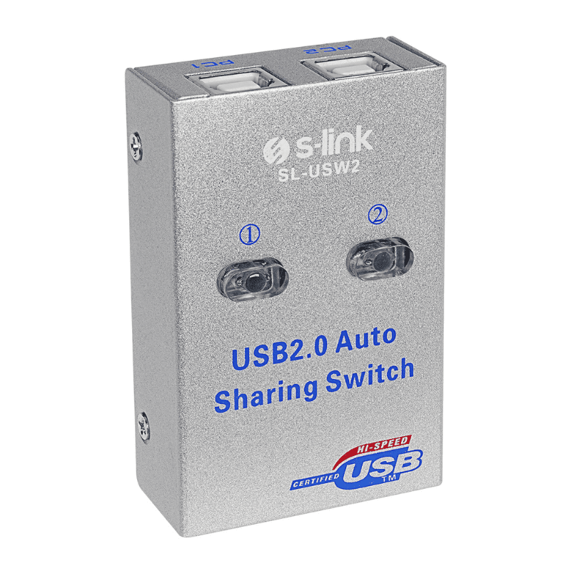 i-Tek 2-Port USB 2.0 Auto Sharing Switch – Auto-Switching for USB Devices Between Two PCs