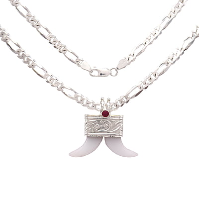 Silver Chain With Puli Nagam Dollar Silver Chain With Puli Nagam Dollar