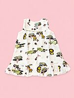 Muslin Front Open Baby Frock - Assorted Prints - Pack of 1