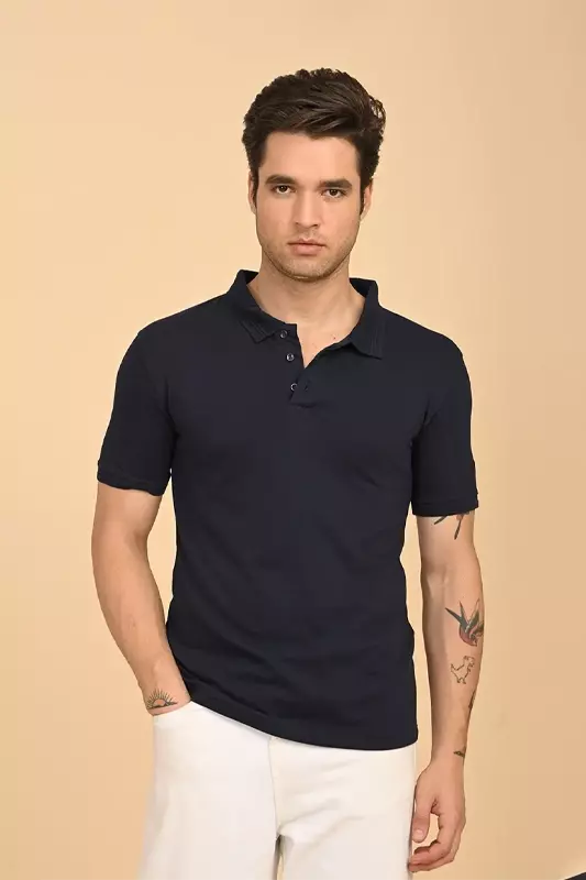 Men's Polo T-shirt - Navy Blue