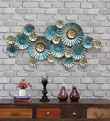 DAD Large Metal Wall Art Sculpture, Abstract Circular Design - Size (46x3x25 Inches)