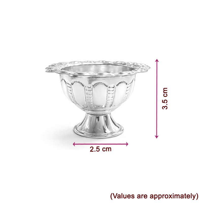 Sterling Silver Chandan Pela/Bowl | Traditional Silver Sandalwood Paste Cup for Pooja & Temple Use