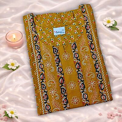 Hazelnut Cotton Nighty With Geometric Print All Over From Libas Loungewear - AL1153