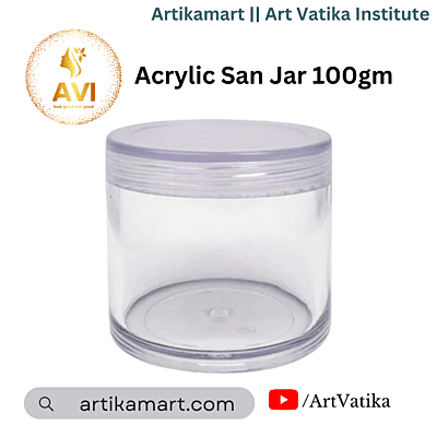Acrylic San Jar + White Inner + TRANSPARENT Cap - 100g Acrylic San Jar + White Inner + TRANSPARENT Cap - 100g