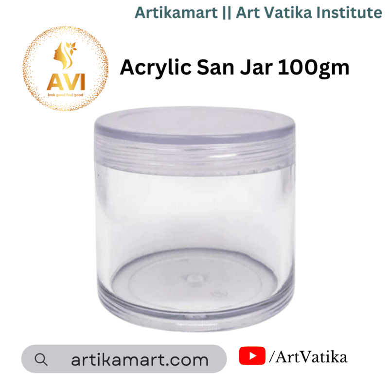 Acrylic San Jar + White Inner + TRANSPARENT Cap - 100g Acrylic San Jar + White Inner + TRANSPARENT Cap - 100g